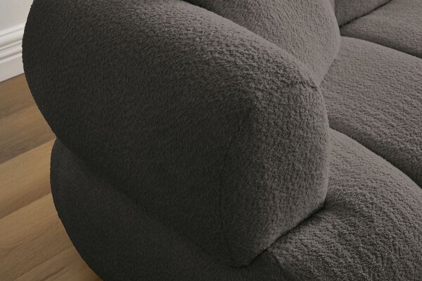 -25 % Dny MOMENTI– Bobochic Paris Hnědá bouclé rohová pohovka Pamira 253 cm, pravá