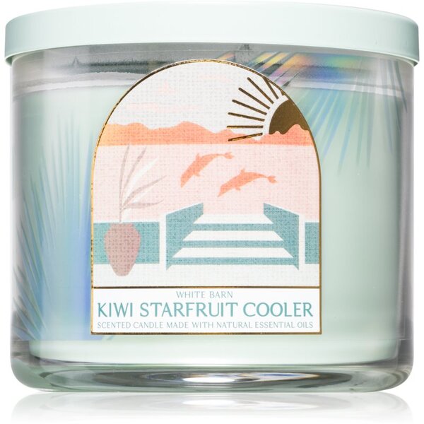 Bath & Body Works Kiwi Starfruit Cooler vonná svíčka s esenciálními oleji 411 g