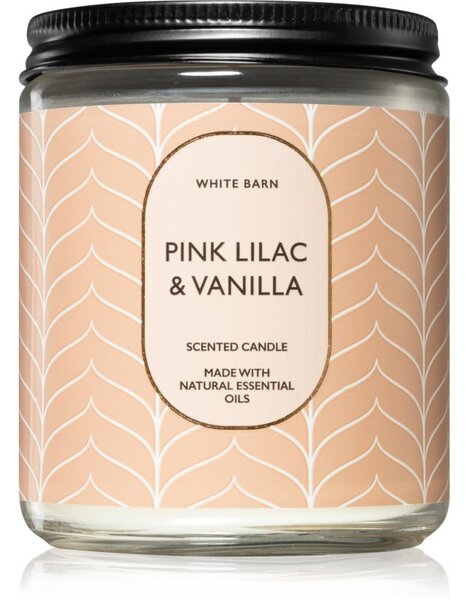 Bath & Body Works Pink Lilac & Vanilla vonná svíčka s esenciálními oleji 198 g