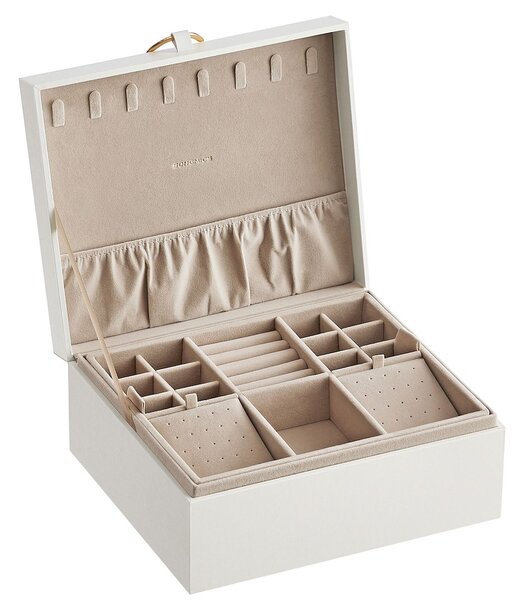 Songmics Šperkovnice Emily, 20,5x24x11 cm, bílá