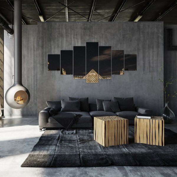 Obraz - Louvre v noci (210x100 cm)