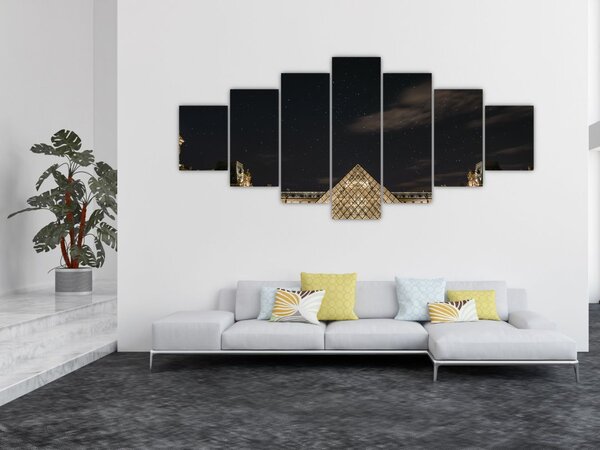Obraz - Louvre v noci (210x100 cm)