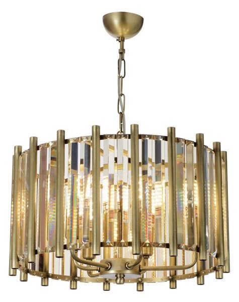 Lustr na řetězu CRYSTALLINE 6xE14/40W/230V mosaz