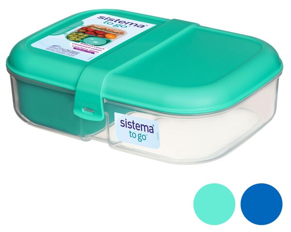 Sistema Svačinový box Ribbon To Go s vložkou bez kelímku 1,1l Barva: ocean blue