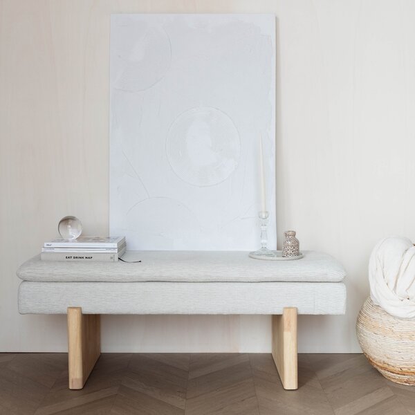 Housecraft Living Šedá čalouněná lavice Jappo 120 cm