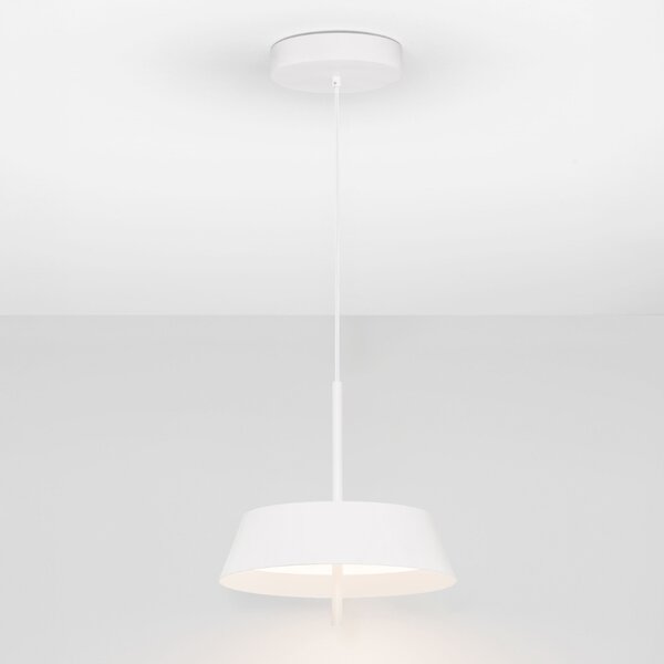 Nova Luce Bílé kovové závěsné LED světlo Velio 35 cm
