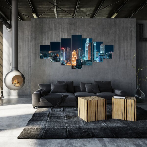 Obraz - Noc v Kuala Lumpur (210x100 cm)