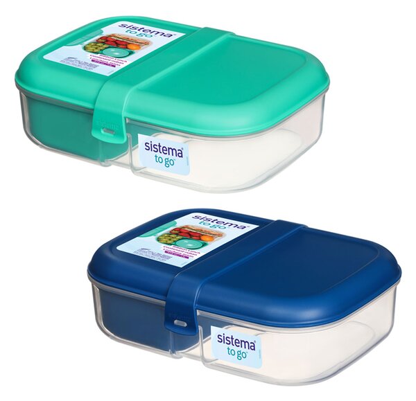 Sistema Svačinový box Ribbon To Go s vložkou bez kelímku 1,1l Barva: ocean blue