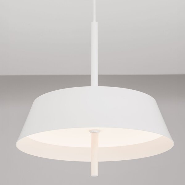 Nova Luce Bílé kovové závěsné LED světlo Velio 35 cm
