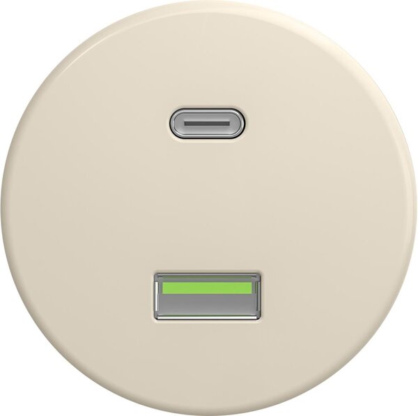 Kliklap - Retro USB zásuvka A+C bez rámečku béžová