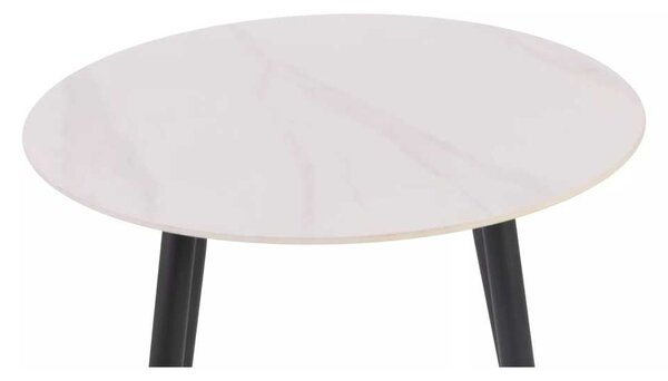 Jídelní stůl Rion - průměr 90 cm, mramor / černá