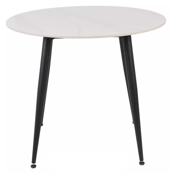 Jídelní stůl Rion - průměr 90 cm, mramor / černá