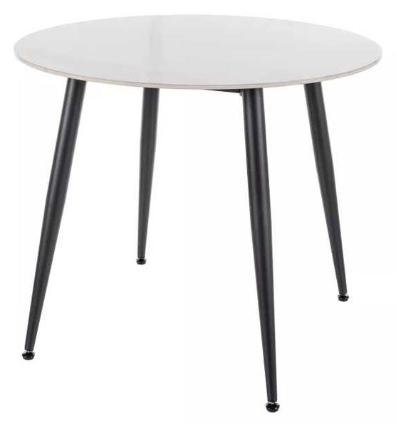 Jídelní stůl Rion - průměr 90 cm, mramor / černá