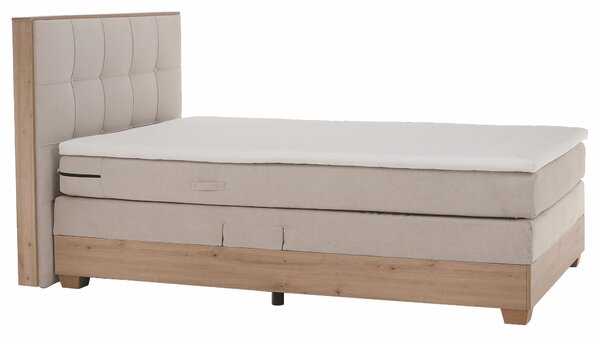 KONDELA Elektrická polohovací postel, boxspring, béžová/dub artisan, 120x200, TIANA