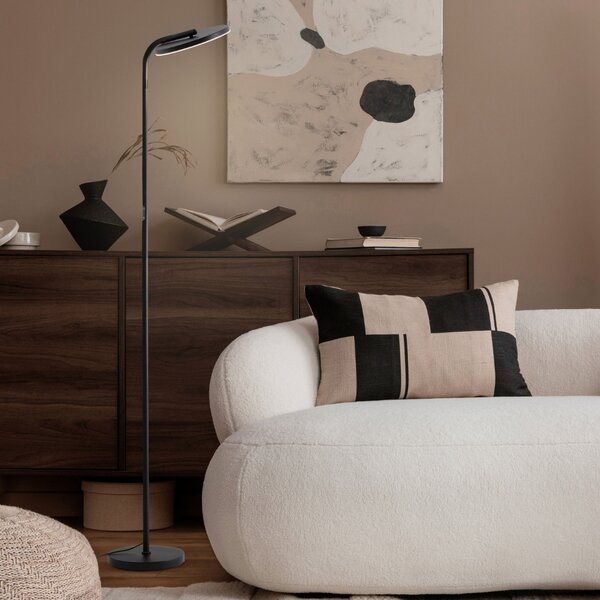 Nova Luce Černá kovová stojací LED lampa Sinkro 174 cm