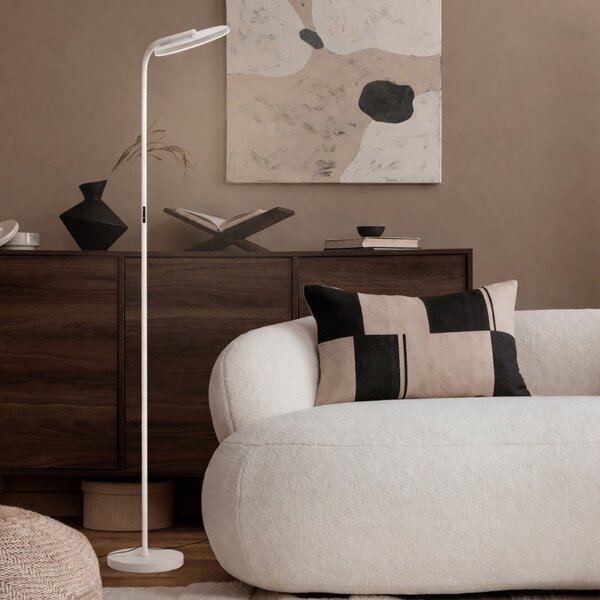 Nova Luce Bílá kovová stojací LED lampa Sinkro 174 cm