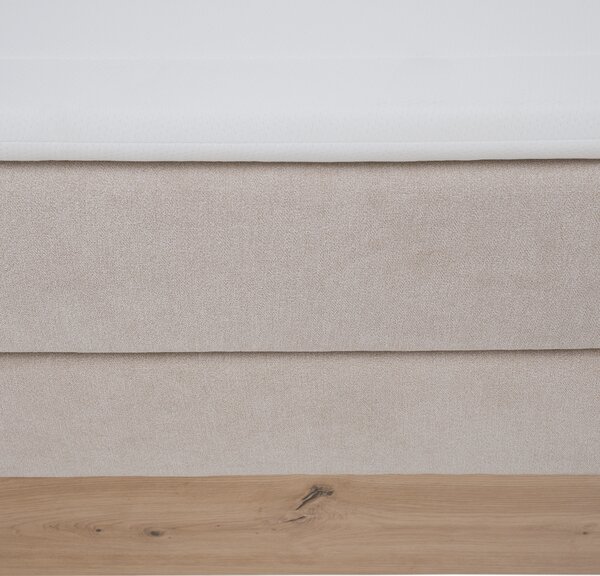 KONDELA Elektrická polohovací postel, boxspring, béžová/dub artisan, 120x200, TIANA