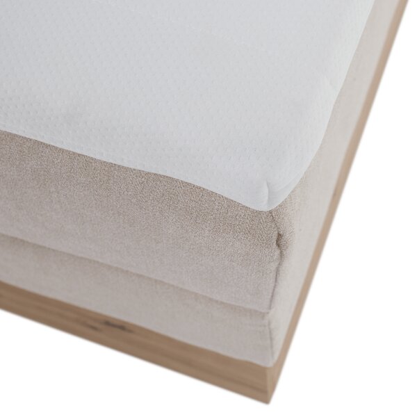 KONDELA Elektrická polohovací postel, boxspring, béžová/dub artisan, 120x200, TIANA