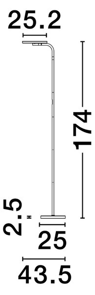 Nova Luce Bílá kovová stojací LED lampa Sinkro 174 cm