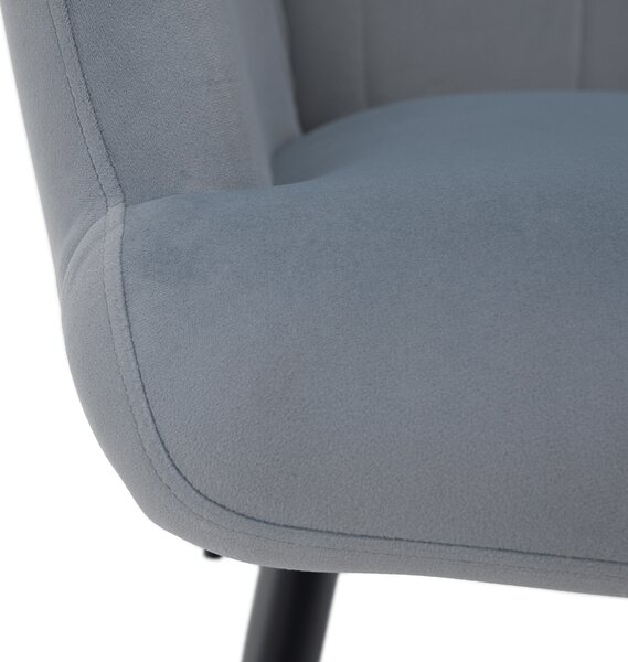 KONDELA Křeslo s podnoží, šedá Velvet látka/černá, HABEN