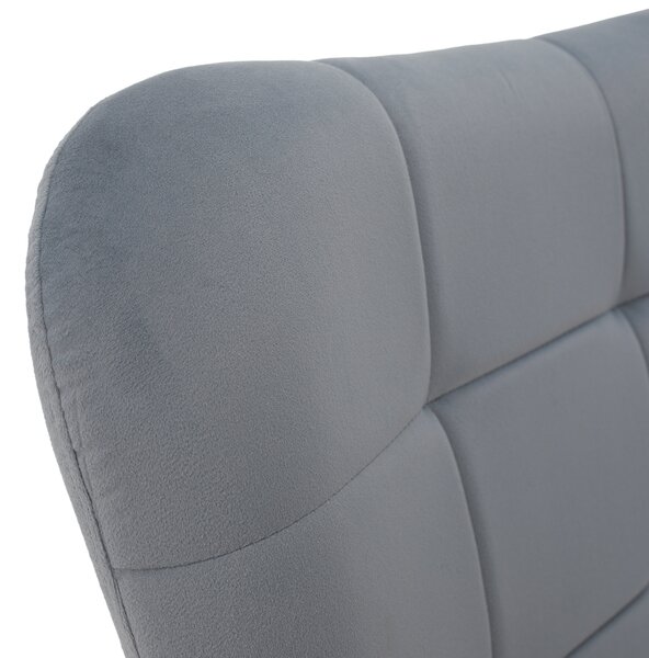 KONDELA Křeslo s podnoží, šedá Velvet látka/černá, HABEN