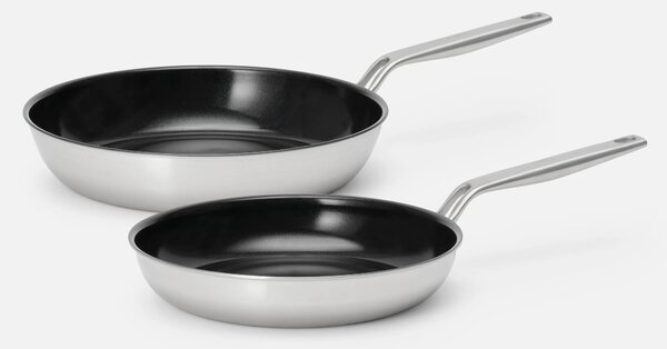 Fabini Sada pánví Lucca 4.0 Pro, ø 26 cm + ø 30 cm, 2 díly - Nepřilnavé nerezové beznýtové pánve s keramickým povrchem z vícevrstvé nerezové oceli