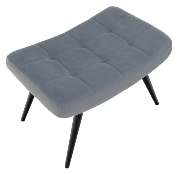 KONDELA Křeslo s podnoží, šedá Velvet látka/černá, HABEN