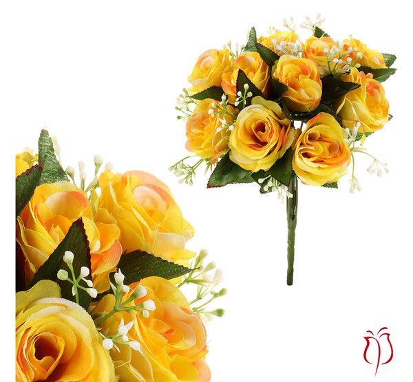 Autronic Růže, puget, brava žlutá Květina umělá KU4140