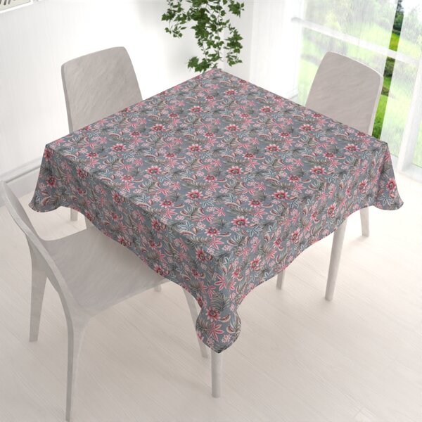 Biante Dekorační čtvercový ubrus PML-043 Tropické květy na šedém 40x40 cm