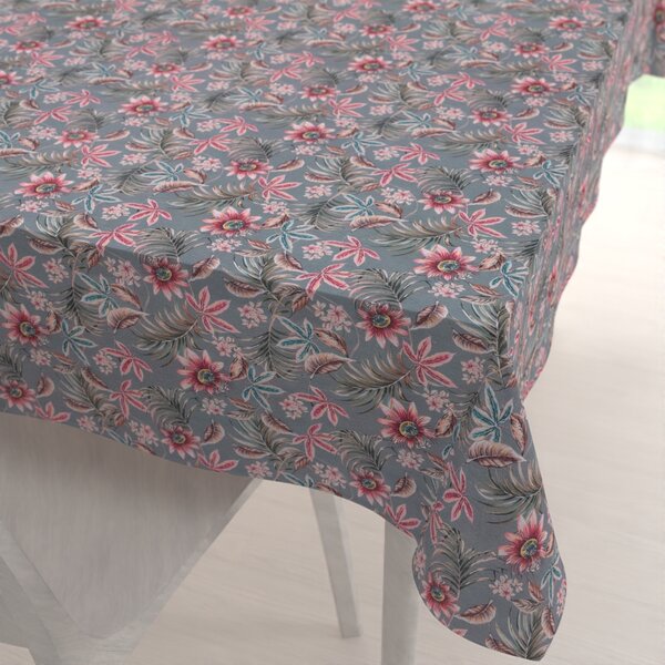Biante Dekorační obdélníkový ubrus PML-043 Tropické květy na šedém 50x100 cm