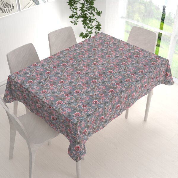 Biante Dekorační obdélníkový ubrus PML-043 Tropické květy na šedém 50x100 cm