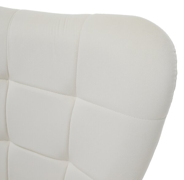 KONDELA Křeslo s podnoží, bílá Velvet látka/černá, HABEN