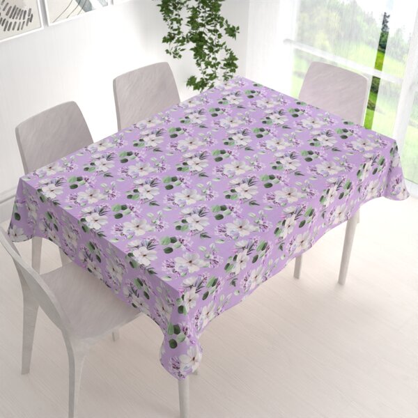 Biante Dekorační obdélníkový ubrus PML-044 Květy magnolie na fialovém 50x100 cm