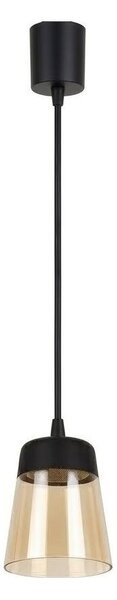 Brilagi - LED Lustr na lanku R GLASS 1xE27/60W/230V pr. 15,5cm černá/kouř béžová