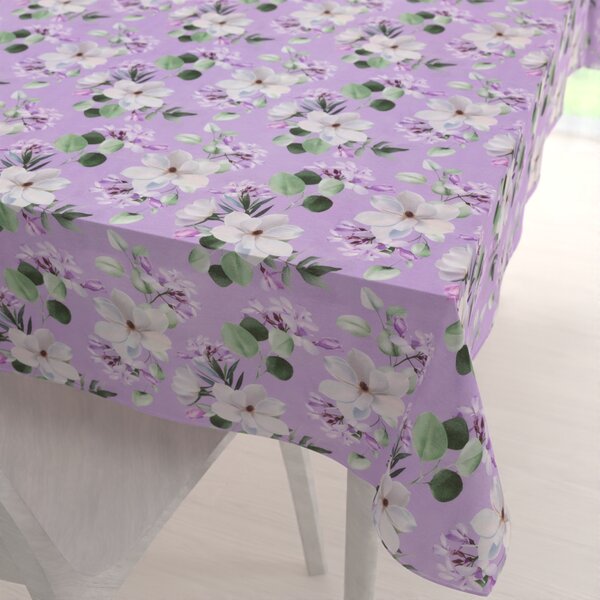 Biante Dekorační obdélníkový ubrus PML-044 Květy magnolie na fialovém 50x100 cm