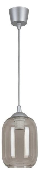 Brilagi-LED Lustr na lanku R GLASS 1xE27/60W/230V pr. 14 cm stříbrná/kouř šedá