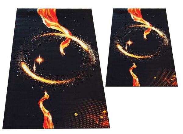 Makro Abra Moderní kusový koberec BLACK and GOLD N 15 protiskluzový černý zlatý Rozměr: 80x150 cm