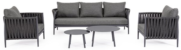 Bizzotto Šedý zahradní set stolků Aminta 60/80 cm
