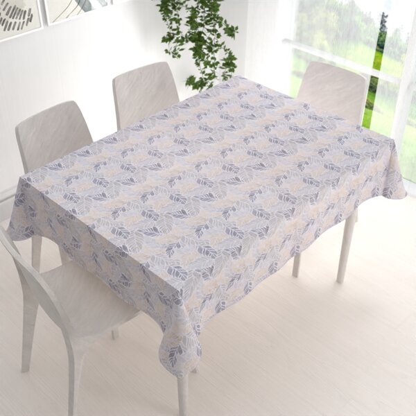 Biante Dekorační obdélníkový ubrus PML-057 Mozaika žlutošedých listů na šedém 50x100 cm