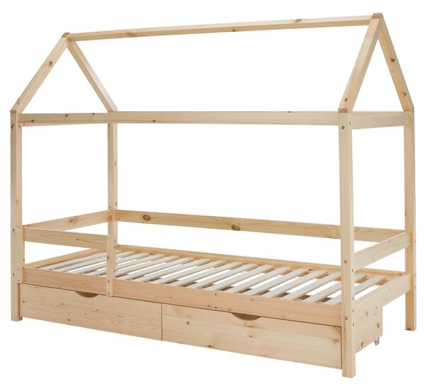 KONDELA Montessori postel, 90x200, přírodní, masiv, NOEMA