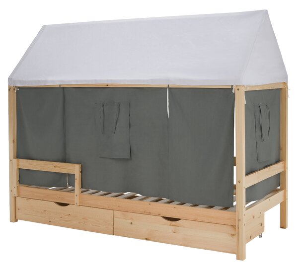 KONDELA Montessori postel, 90x200, přírodní, masiv, NOEMA