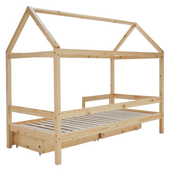 KONDELA Montessori postel, 90x200, přírodní, masiv, NOEMA