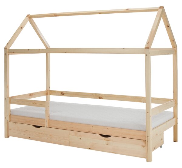 KONDELA Montessori postel, 90x200, přírodní, masiv, NOEMA