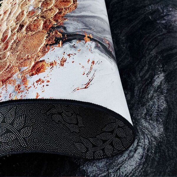 Makro Abra Moderní kusový koberec BLACK and GOLD N 13 Abstraktní černý zlatý Rozměr: 80x150 cm