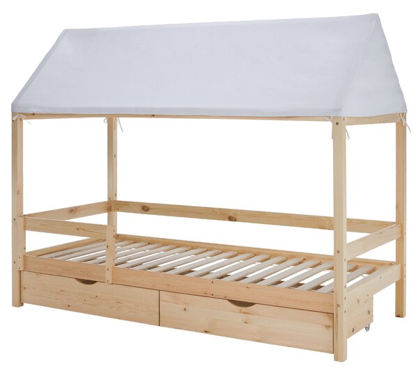KONDELA Montessori postel, 90x200, přírodní, masiv, NOEMA