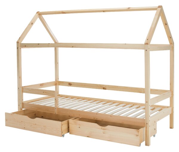KONDELA Montessori postel, 90x200, přírodní, masiv, NOEMA