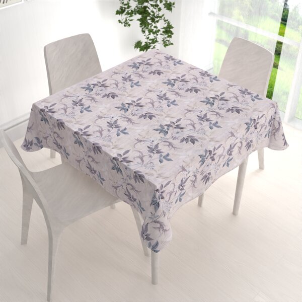 Biante Dekorační čtvercový ubrus PML-053 Pnoucí lístky na béžovém 40x40 cm