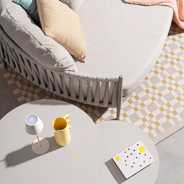 Bizzotto Světle šedý zahradní set stolků Aminta 60/80 cm