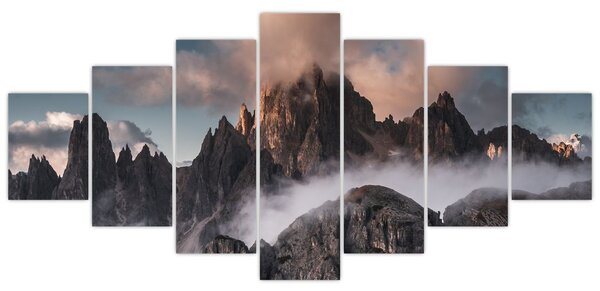 Obraz - Italské dolomity schované v mlze (210x100 cm)