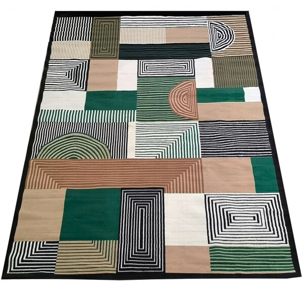 Makro Abra Kusový koberec BCF Alfa 18 zelený hnědý béžový Rozměr: 80x150 cm
